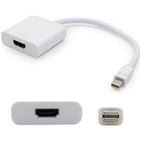 Add-On Addon 5 Pack Of 8In Mini-Displayport Male To Hdmi Female White, PK5 MDISPLAYPORT2HDMIW-5PK